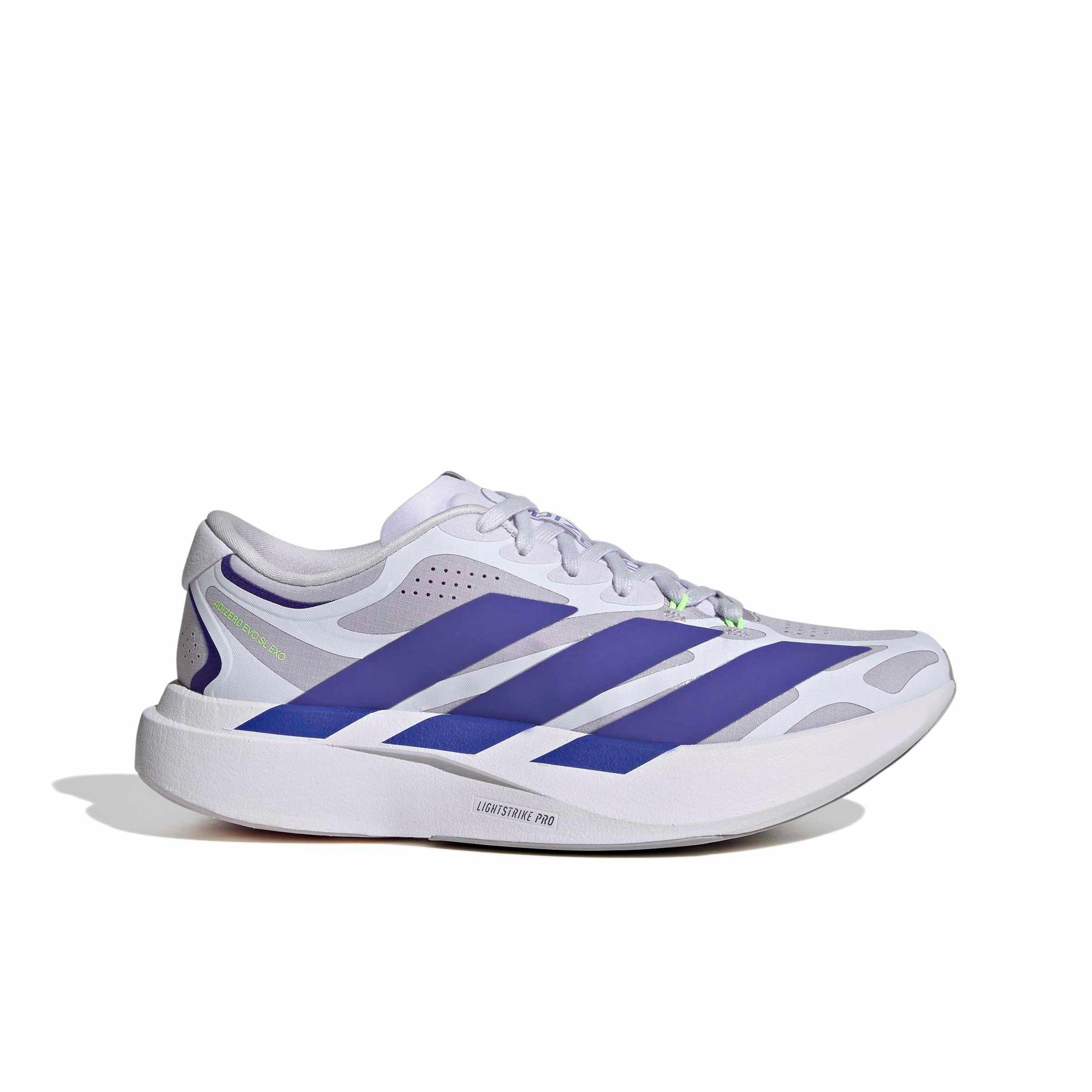 adidas Adizero EVO SL EXO "Silver Dawn/Solar Purple/Frozen Purple" Women's Running Shoe - SILVER/PURPLE/PURPLE